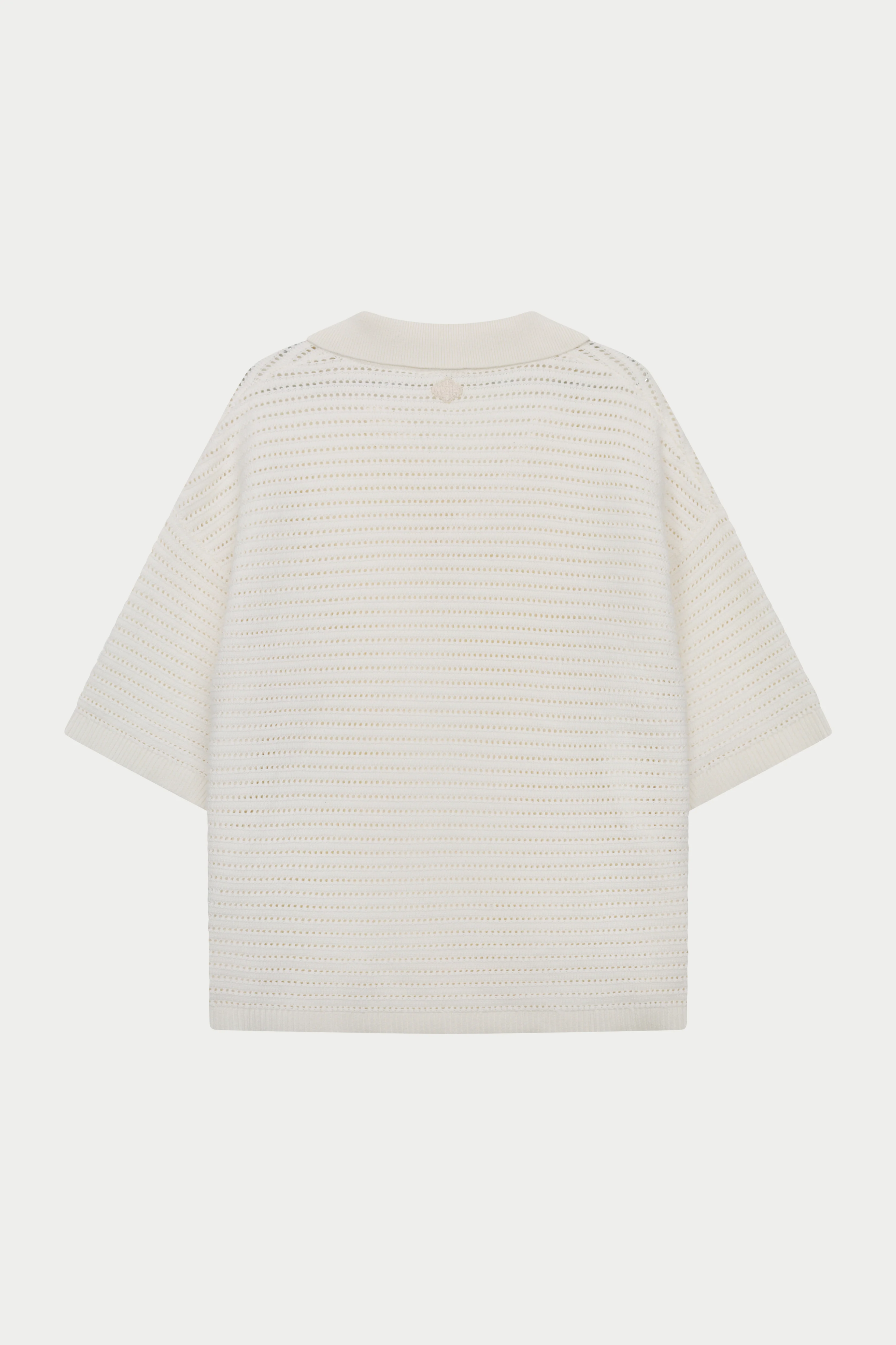 KNITTED POLO SHIRT - WHITE - Image 10