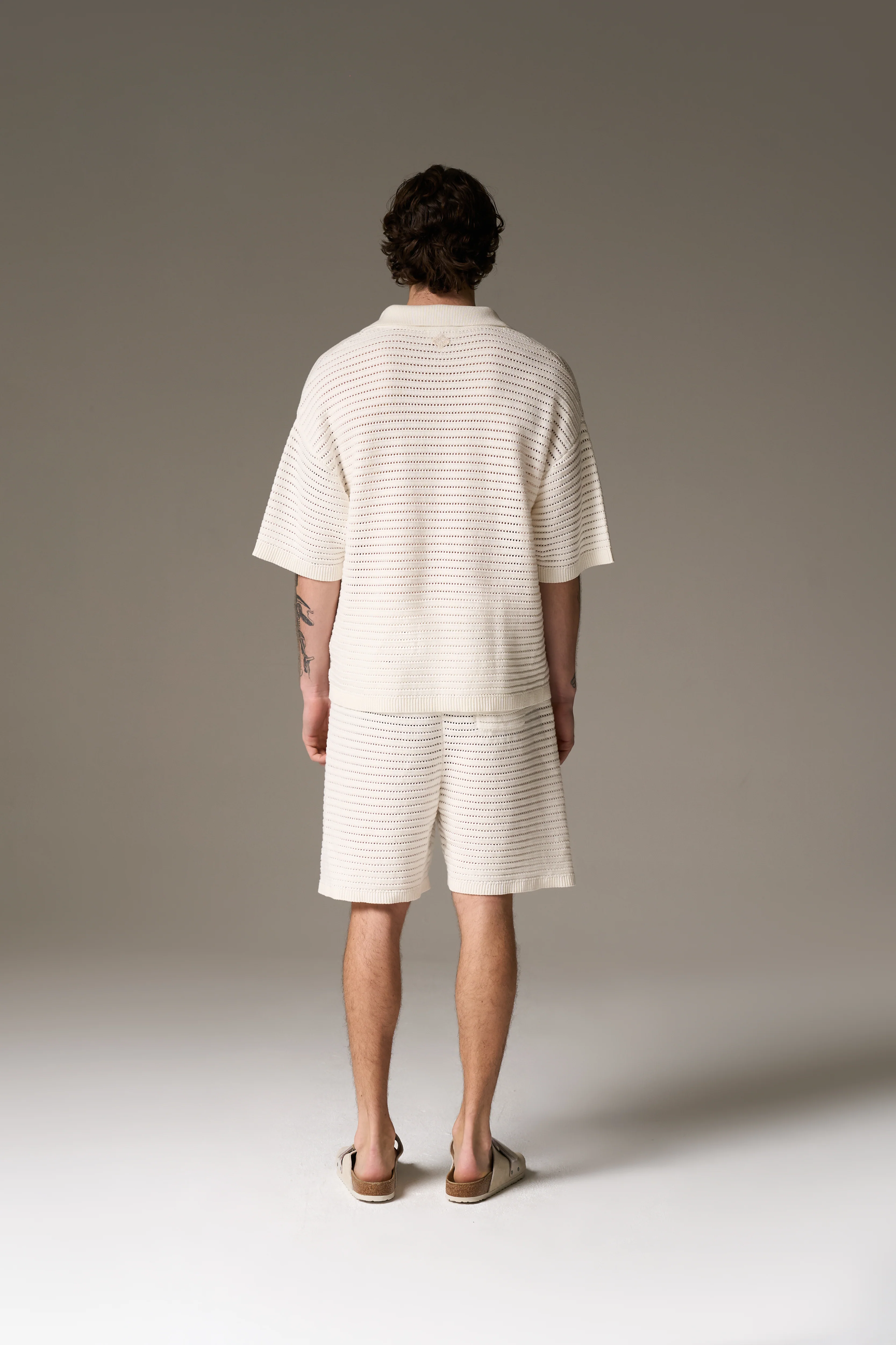 KNITTED POLO SHIRT - WHITE - Image 6