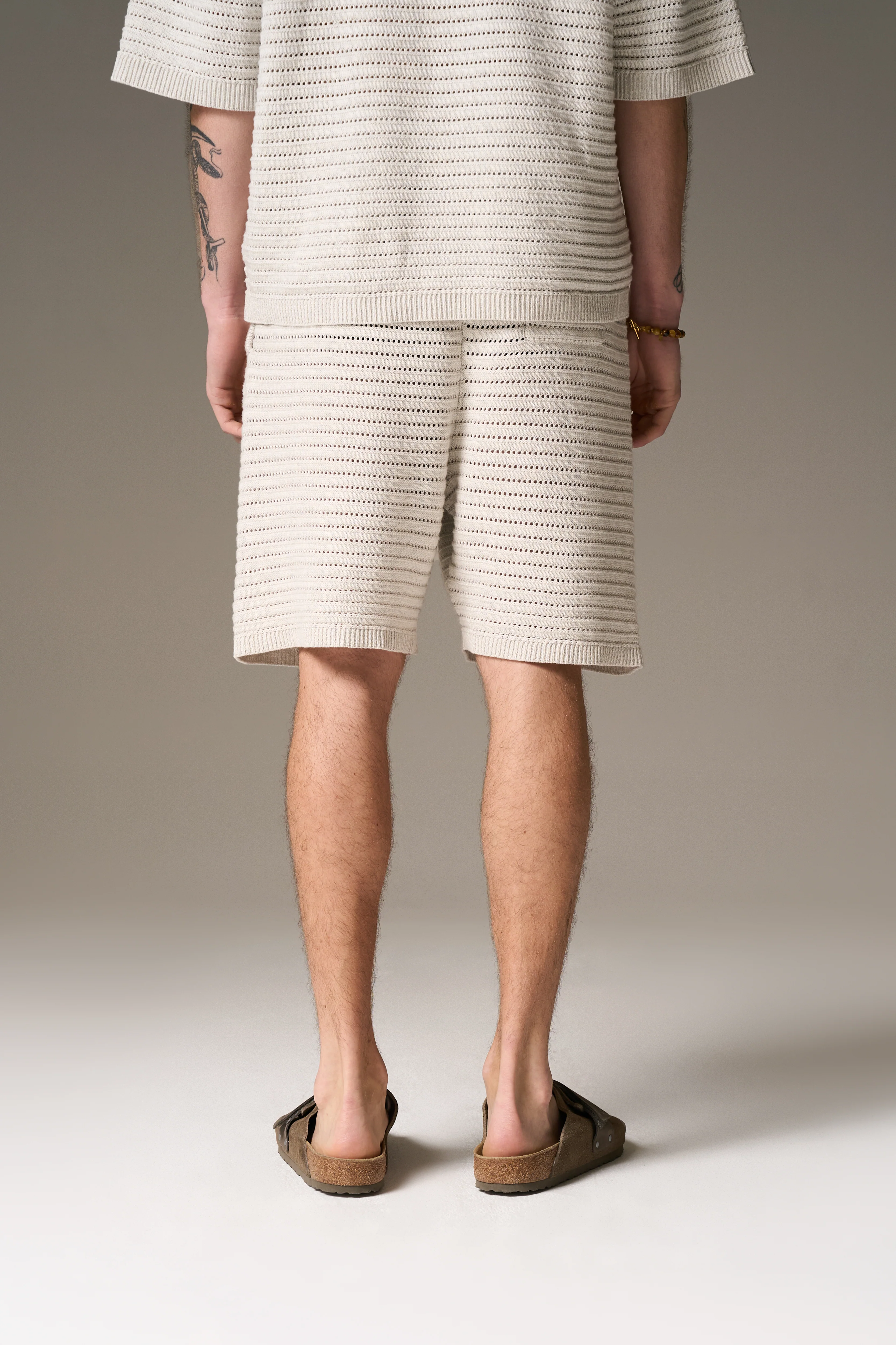 KNITTED SHORTS - LIGHT GREY - Image 9