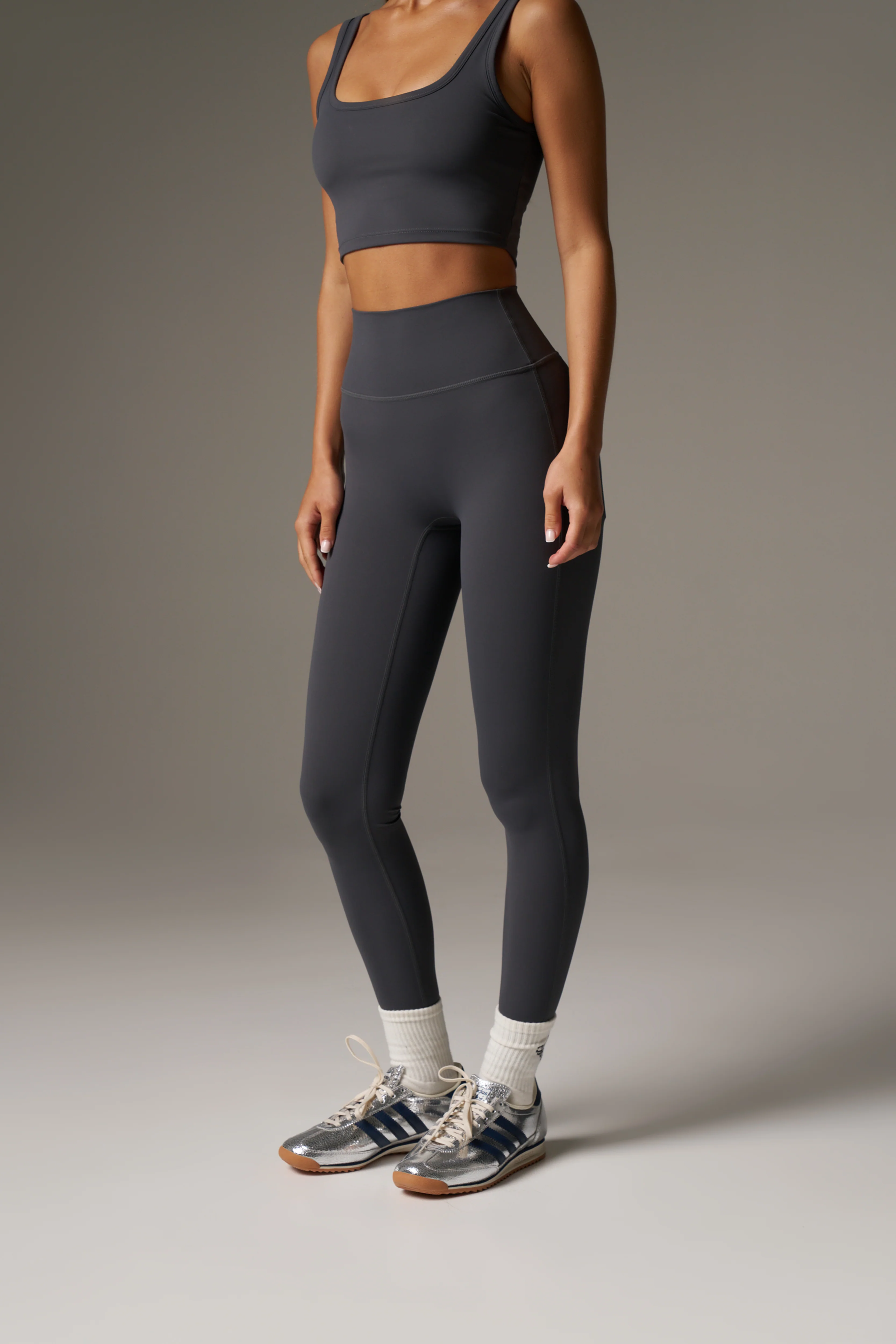 SCULPTING STRETCH EMBLEM LEGGINGS - MIDNIGHTGREY - Image 8