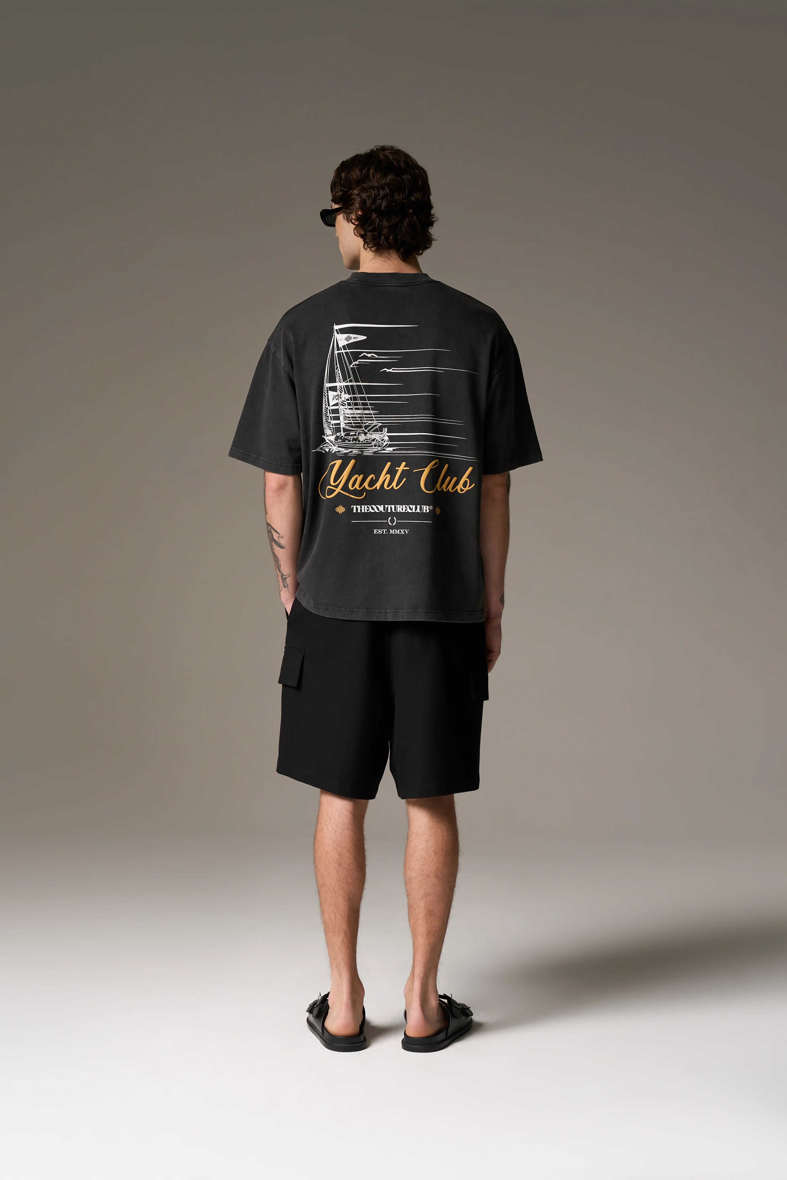 WIDE LEG SIDE POCKET SHORTS - BLACK - Image 7