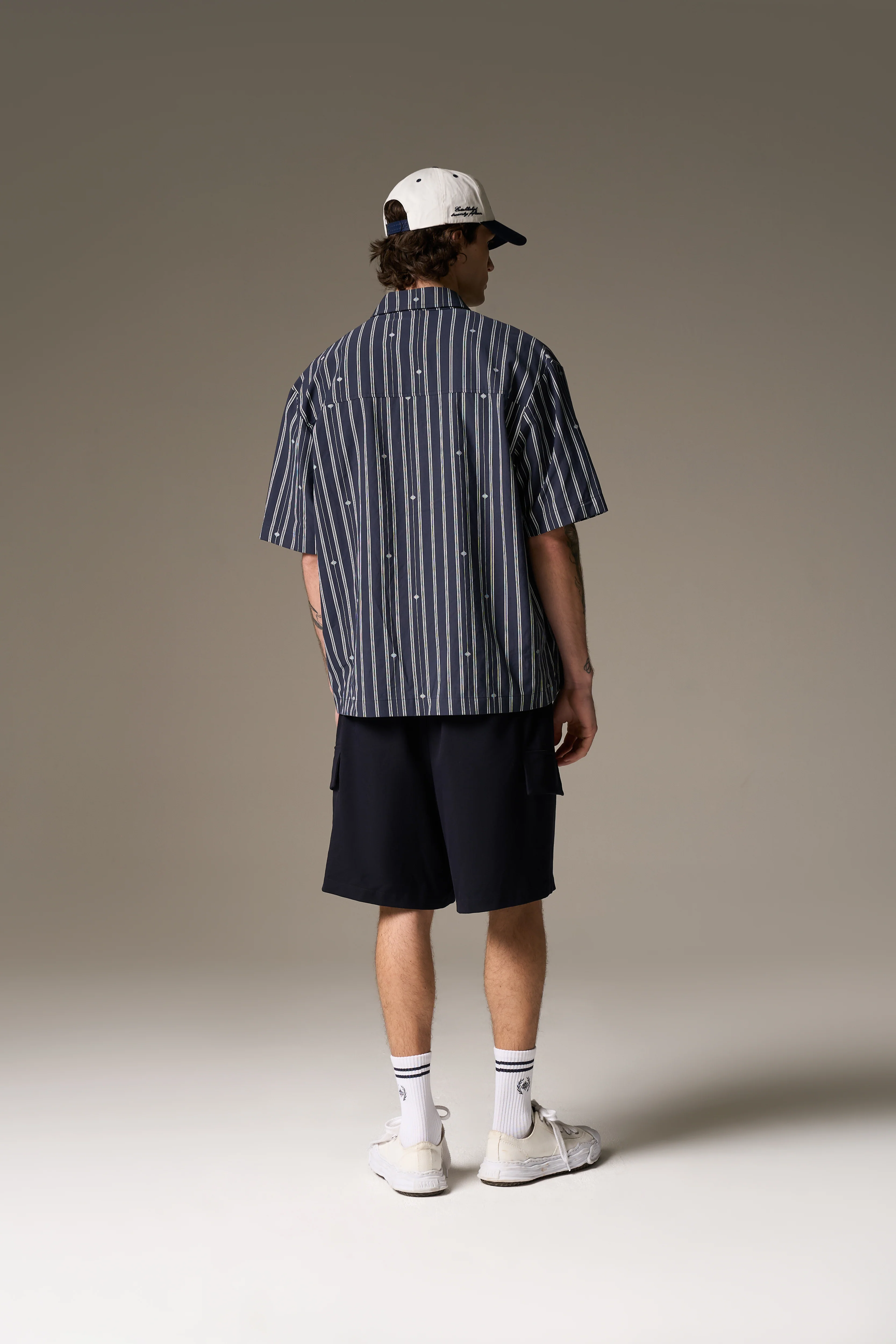 WIDE LEG SIDE POCKET SHORTS - NAVY - Image 7