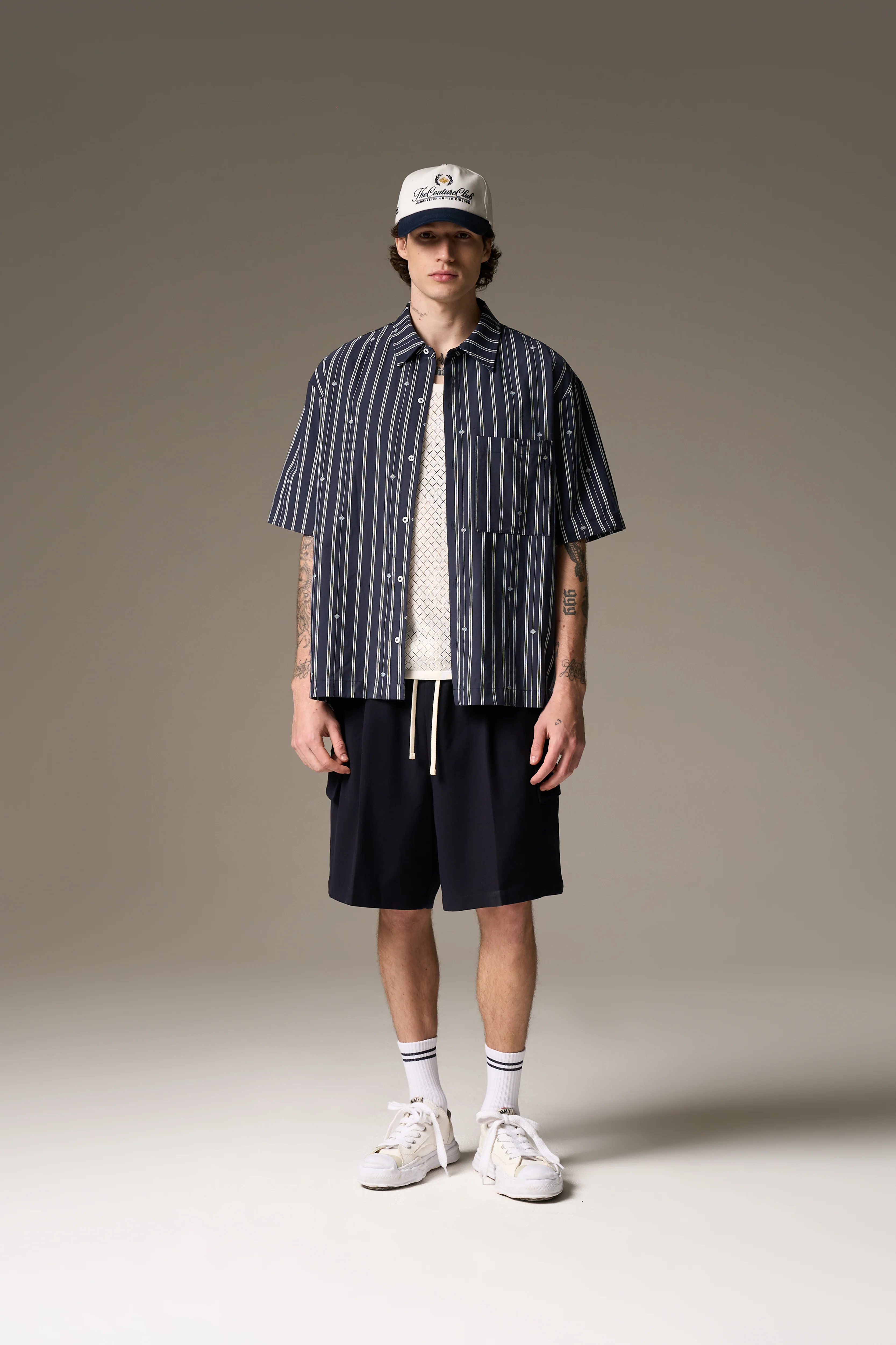 WIDE LEG SIDE POCKET SHORTS - NAVY - Image 9